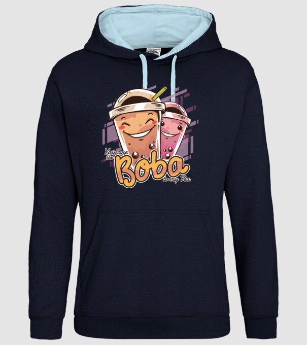 Tu ești Boba pentru ceaiul meu model albastru închis pe tricou
