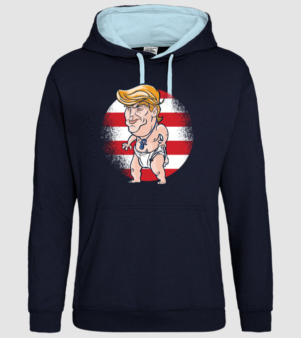 Trump Baby tricou amuzant model albastru închis pe tricou