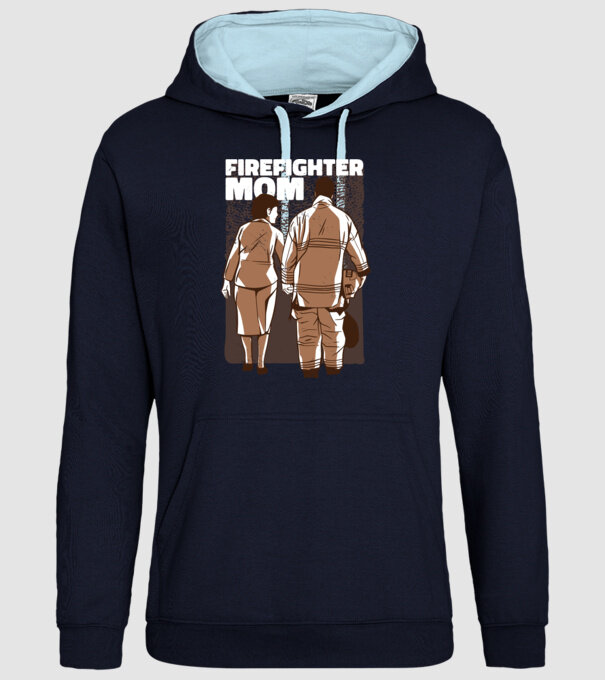 Mama de pompier model albastru închis pe tricou