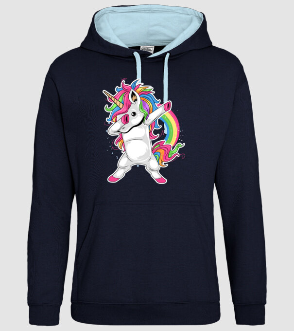 Unicorn Dab model albastru închis pe tricou