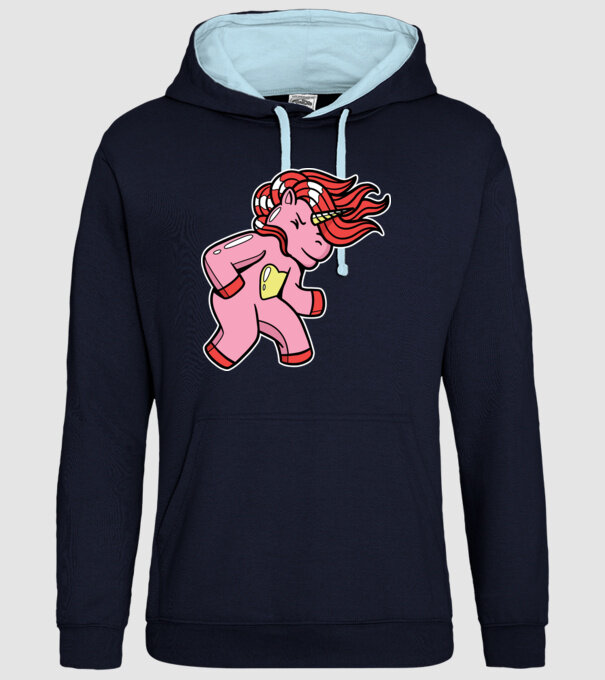 Unicorn model albastru închis pe tricou