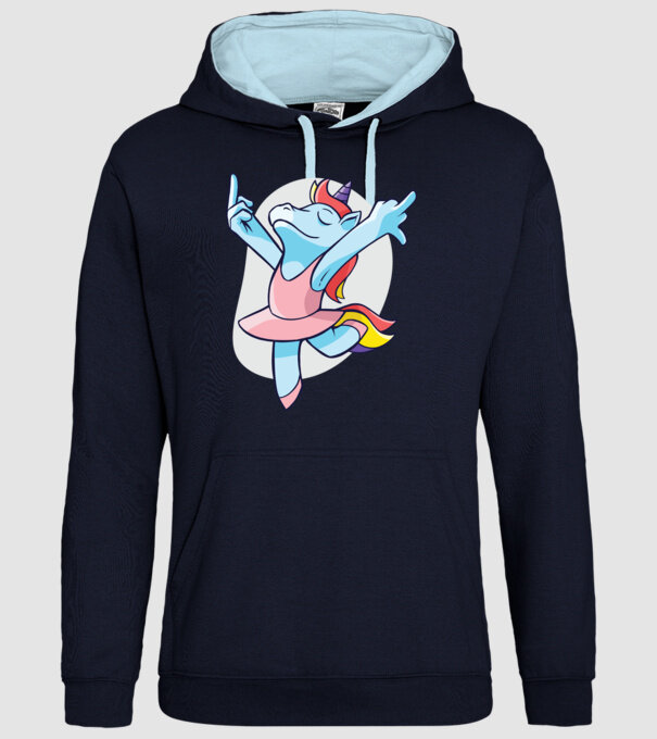 Unicorn Balet dans model albastru închis pe tricou