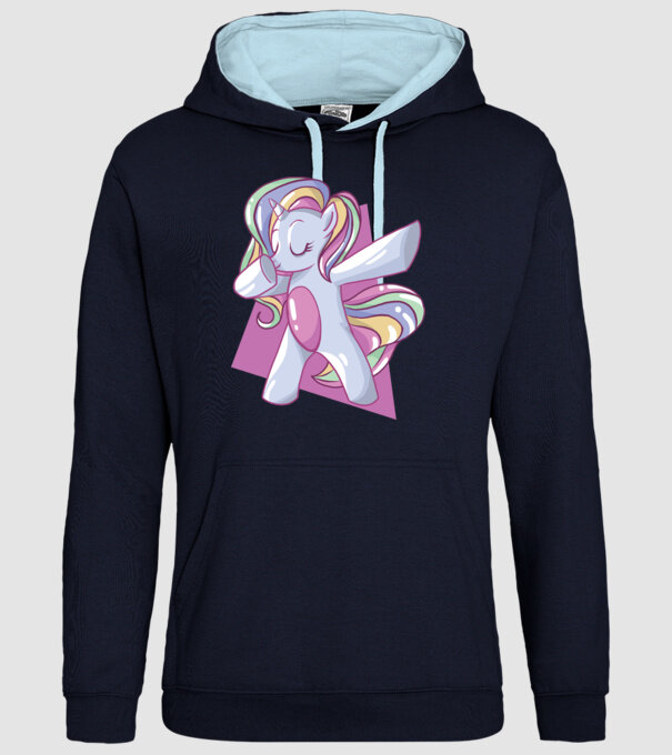Unicorn DAB model albastru închis pe tricou