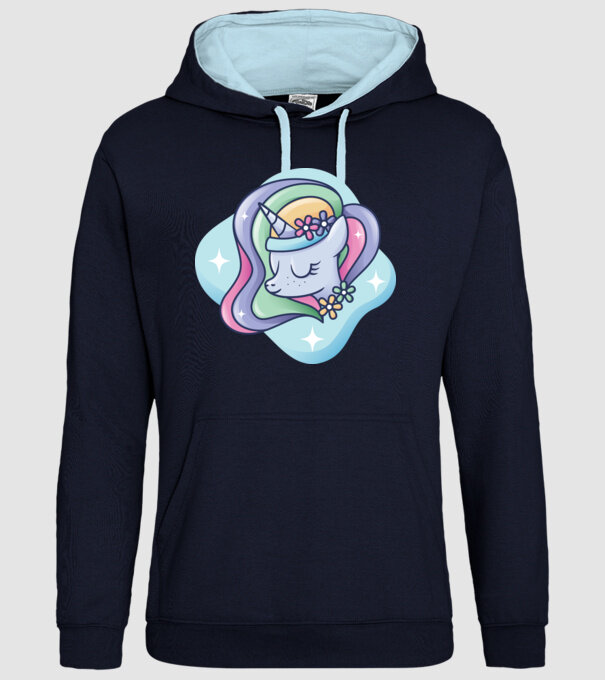 Cap de unicorn model albastru închis pe tricou
