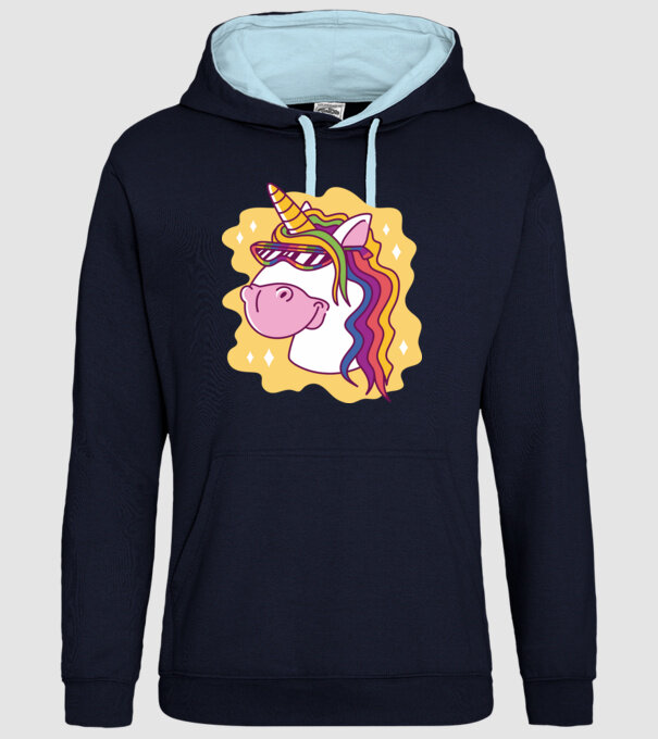 Cap de unicorn model albastru închis pe tricou