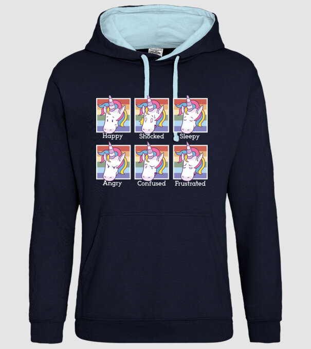 Capete de unicorn model albastru închis pe tricou