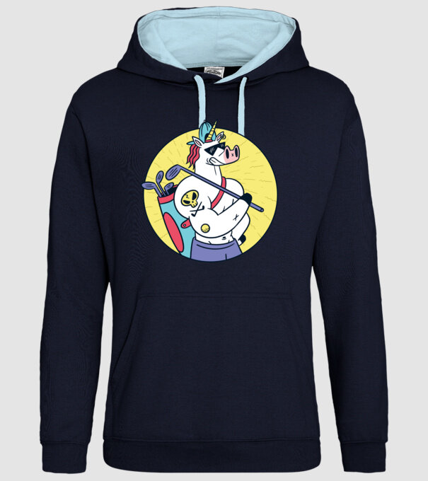 Unicorn Golf model albastru închis pe tricou