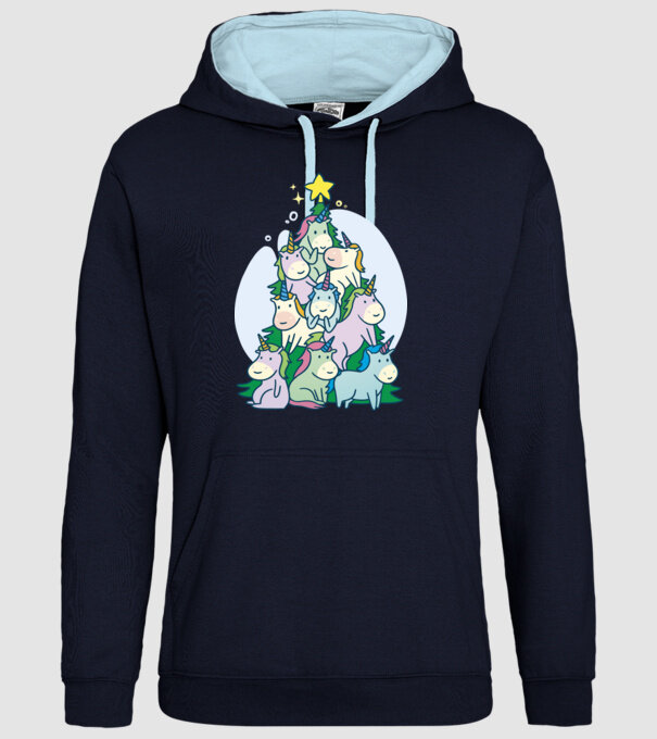 Unicorn pom de Crăciun model albastru închis pe tricou
