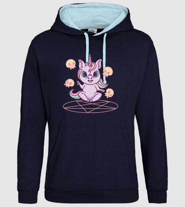 Unicorn invocare model albastru închis pe tricou