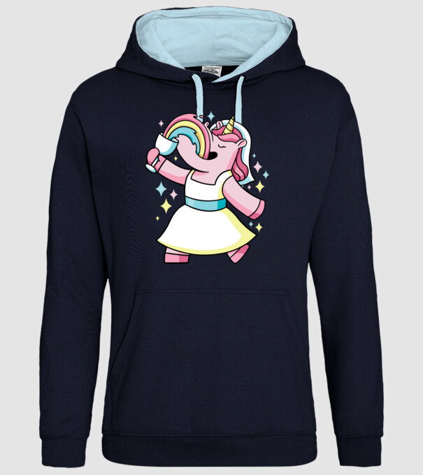 Unicorn Mireasă model albastru închis pe tricou