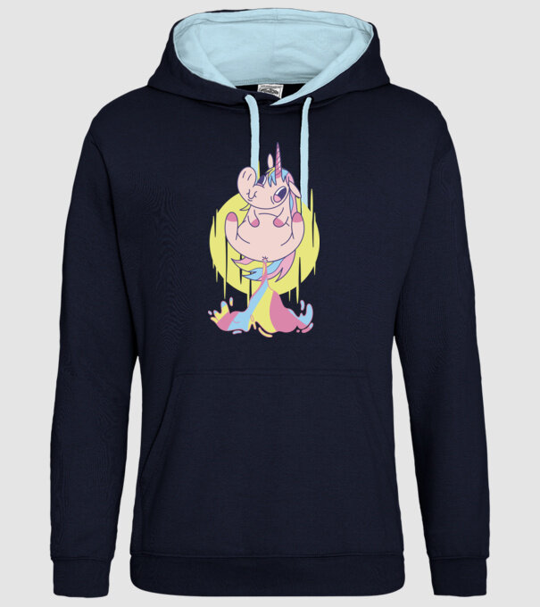 Bășină Unicorn model albastru închis pe tricou