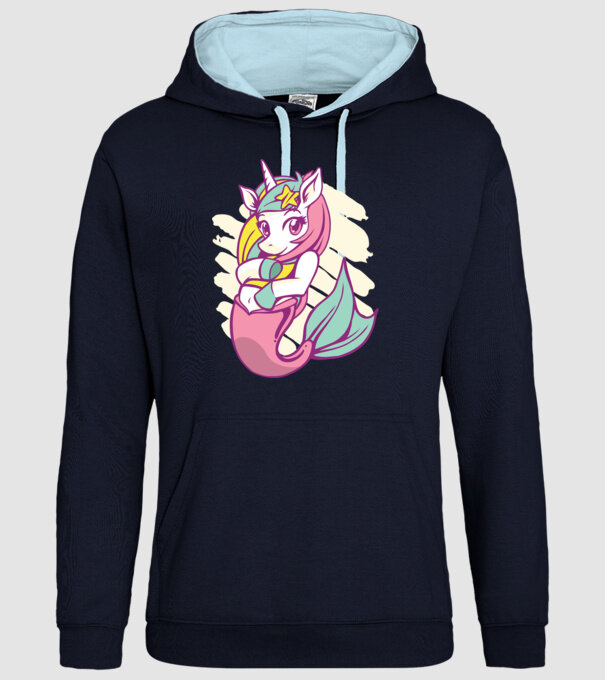 Unicorn Sirenă model albastru închis pe tricou