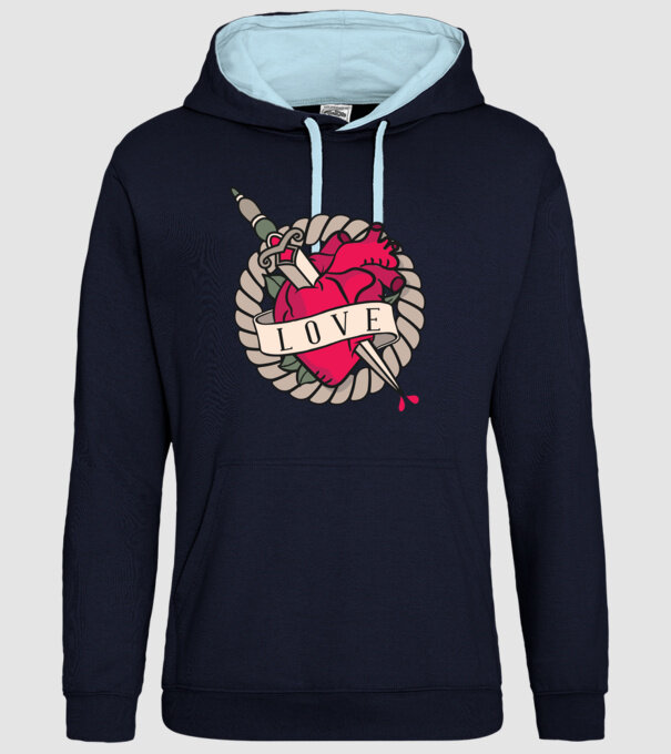Fire and Ice model albastru închis pe tricou