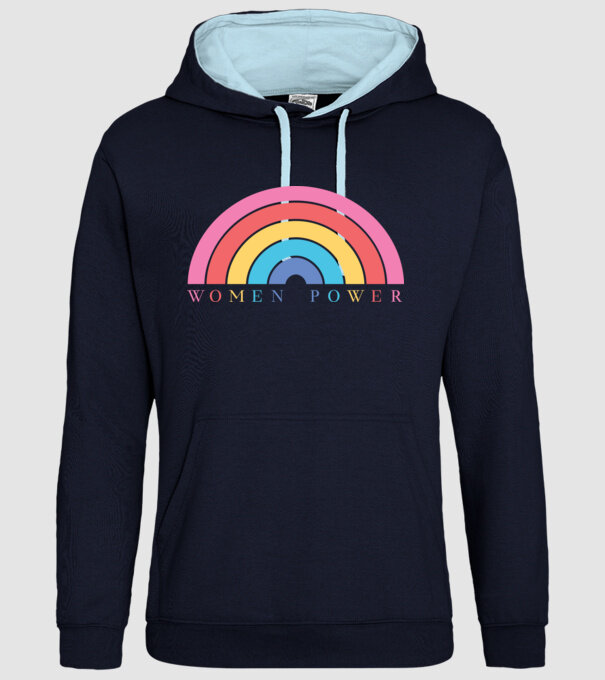 Women Power Curcubeu Ziua Femeii model albastru închis pe tricou
