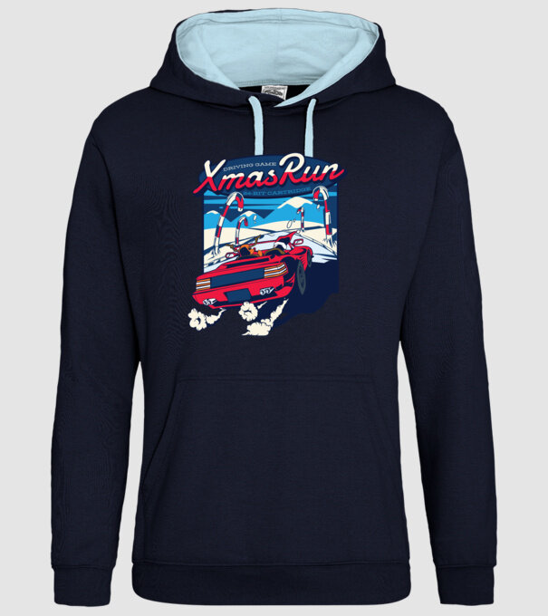 Xmas Outrun Retro Jucărie Crăciun model albastru închis pe tricou
