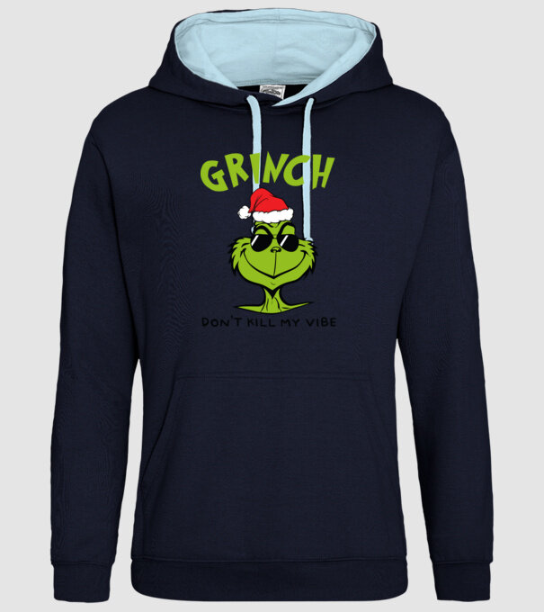 Grinch - Don't kill my vibe model albastru închis pe tricou