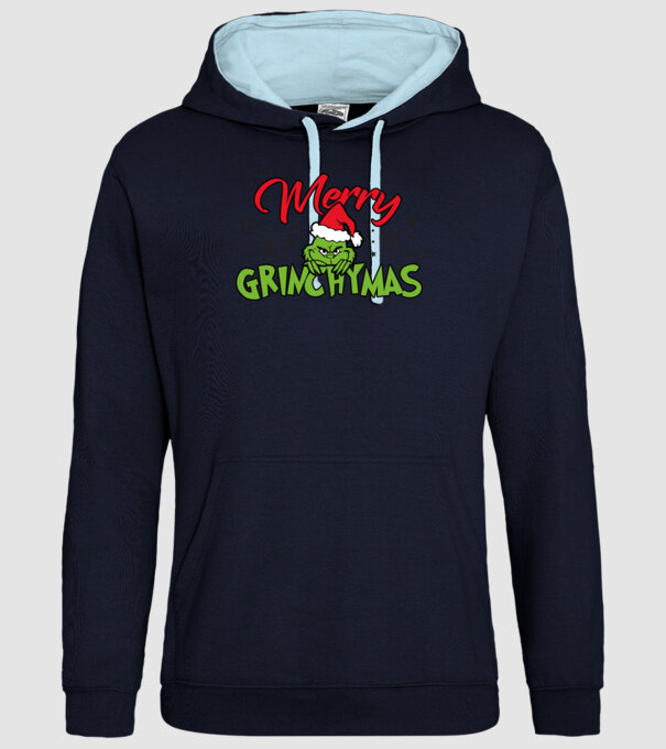 Merry Grinchymas - Grinch model albastru închis pe tricou
