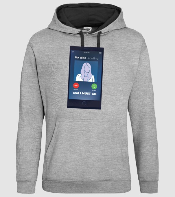 Soția mea mă sună, trebuie să plec model gri pe tricou