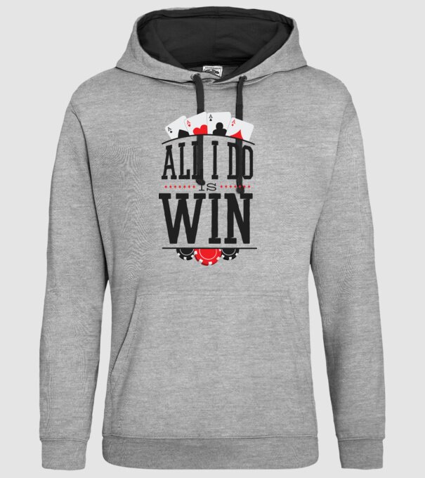 All I do is win Poker model gri pe tricou