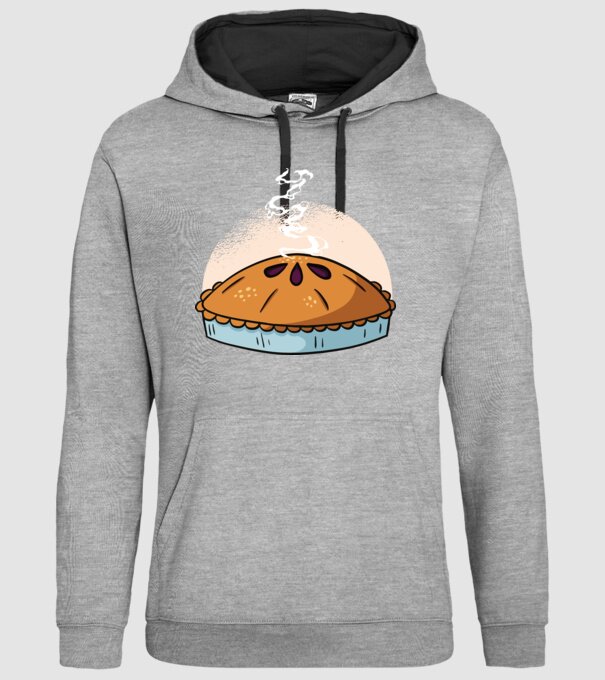 Plăcintă cu mere model gri pe tricou