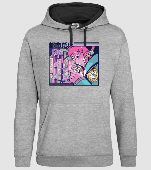 Anime Țigaretă model gri pe tricou