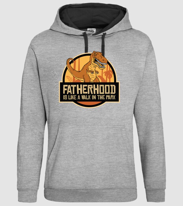 A fi tată - E ca o plimbare în Parcul Dinozaurilor model gri pe tricou