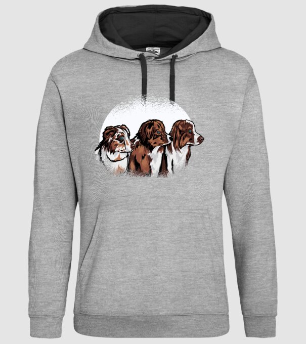 Câine ciobănesc Australian model gri pe tricou