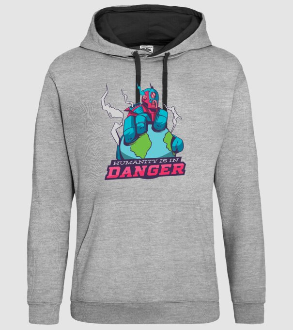 Omenirea în pericol model gri pe tricou