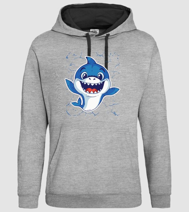 Baby Shark tricou drăguț cu rechin model gri pe tricou