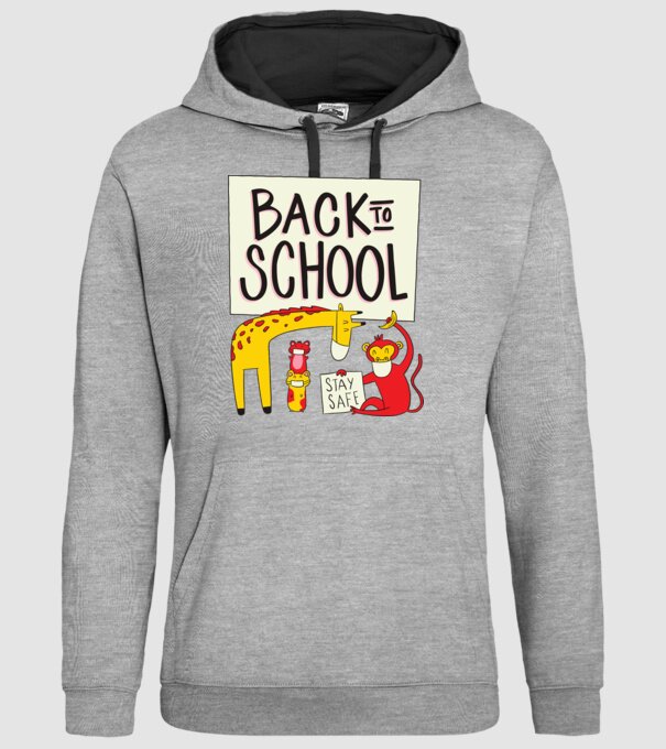 Back To School Animale model gri pe tricou