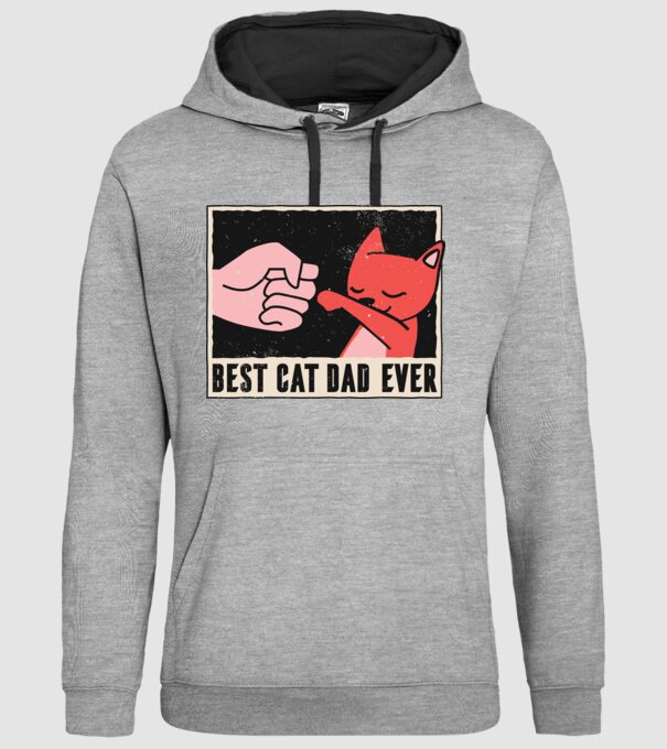 Best Cat Dad Ever - Cel mai bun stăpân de pisică model gri pe tricou