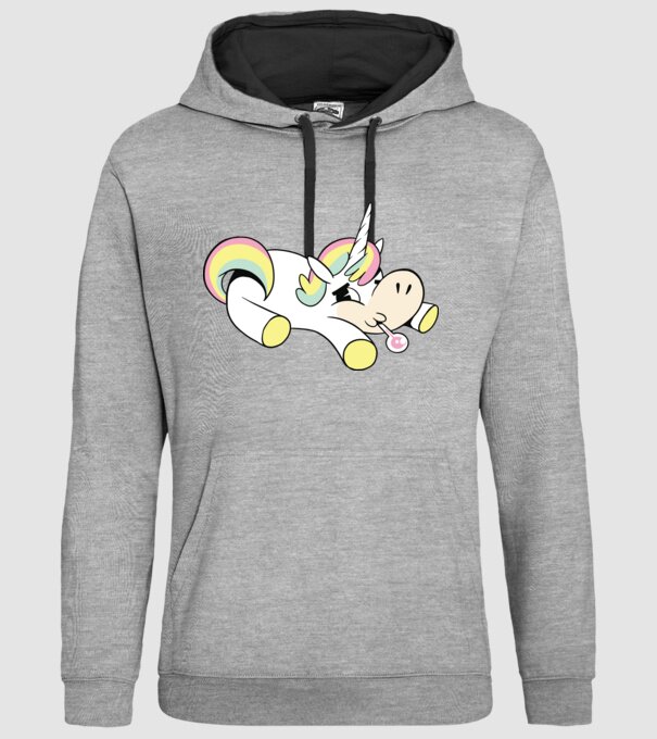 Unicorn bolnav model gri pe tricou