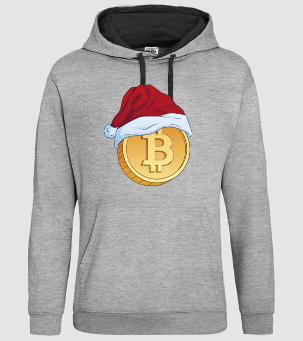 Crăciun Bitcoin model gri pe tricou