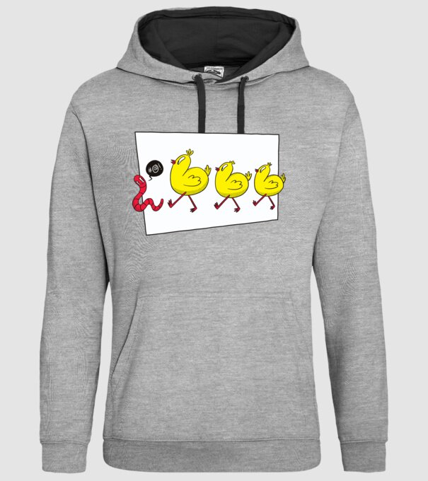 Pui cu vierme model gri pe tricou