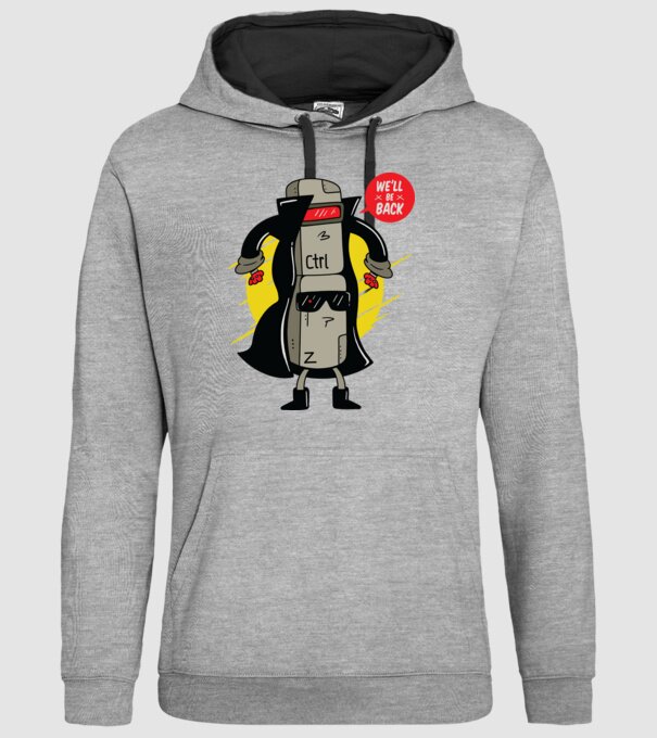 Ctrl Z Terminator Parodie model gri pe tricou