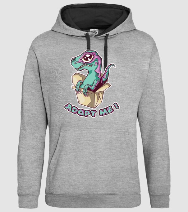 Raptor drăguț model gri pe tricou