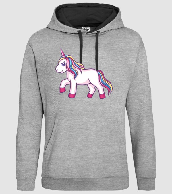 Unicorn drăguț model gri pe tricou