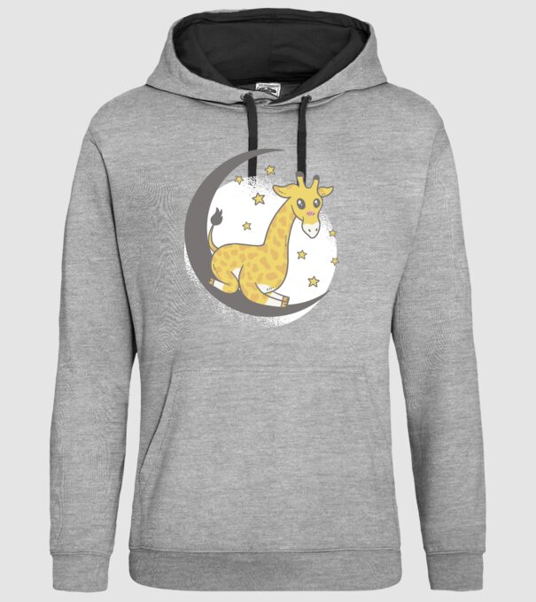 Girafă drăguță model gri pe tricou