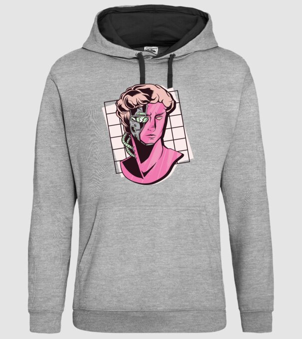 Statuie Cyborg model gri pe tricou