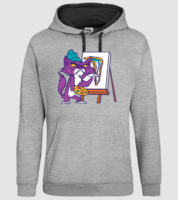 Pisică Dali model gri pe tricou