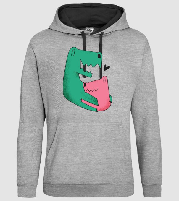 Dinozaur Tată Fiu model gri pe tricou