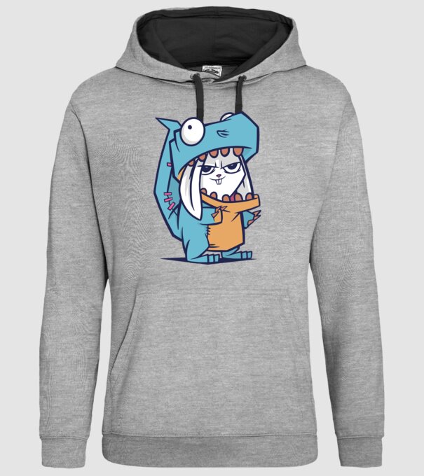 Costum de dinozaur model gri pe tricou