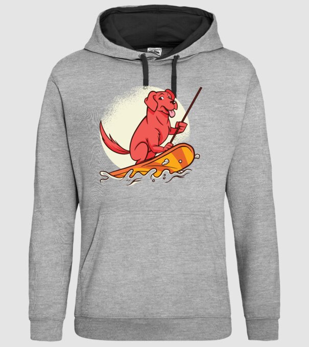 Câine vâslind model gri pe tricou