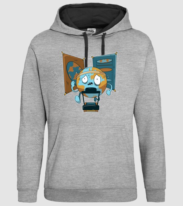 Pământ vs Pământ plat model gri pe tricou