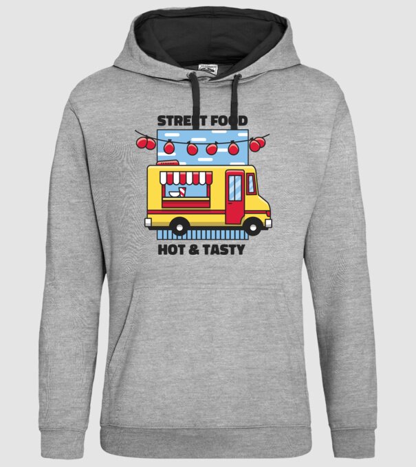 Foodtruck model gri pe tricou