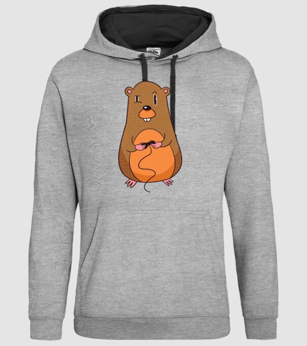 Hamster Gamer model gri pe tricou