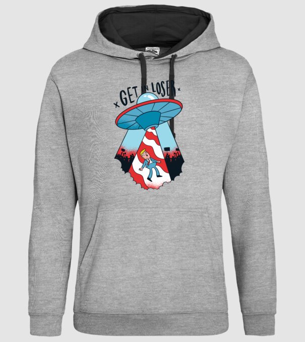 Get in Loser Trump model gri pe tricou