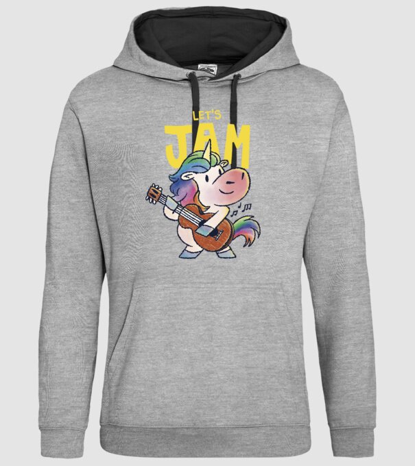 Unicorn cu chitara model gri pe tricou