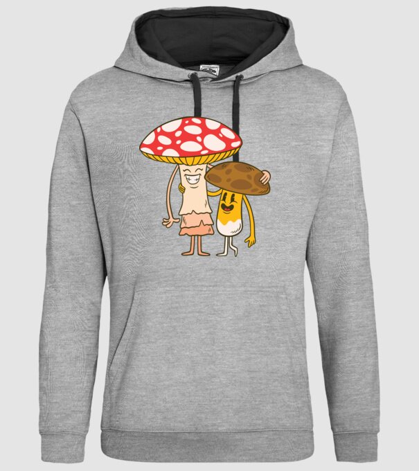 Familie Ciuperci model gri pe tricou
