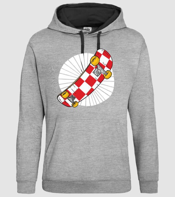 Skateboard model gri pe tricou